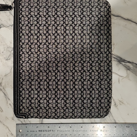 Stylish Black and Gray Patterned Coach Pouch - Picture 2 of 3